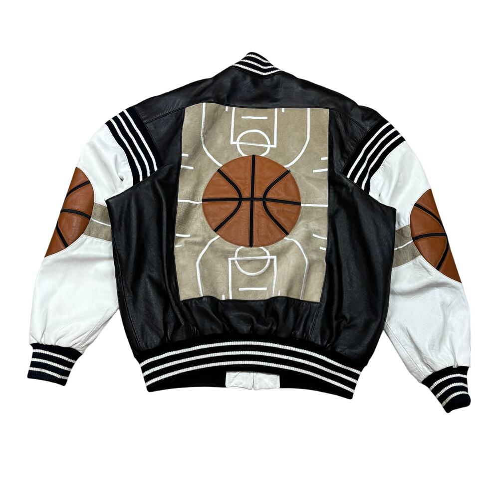 Vintage Michael Hoban Hobo Wear North Beach Leather Basketball Jacket Men's 46